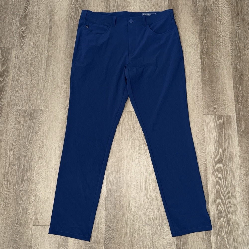 Mizzen And Main Helmsman Athletic Taper Pants Navy Blue Men's 36x32 Performance - Picture 2 of 5